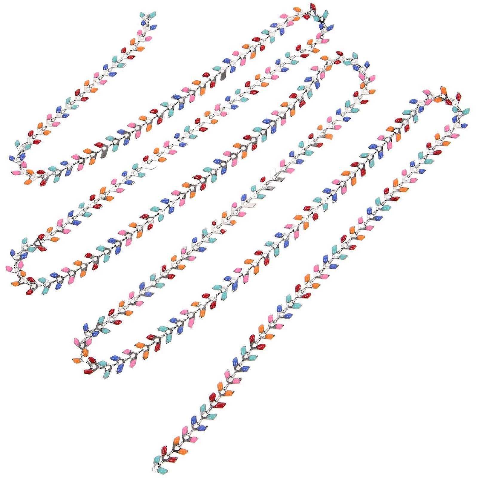Assorted Color Metal Chain Leaf Necklace for DIY Use 1 Roll