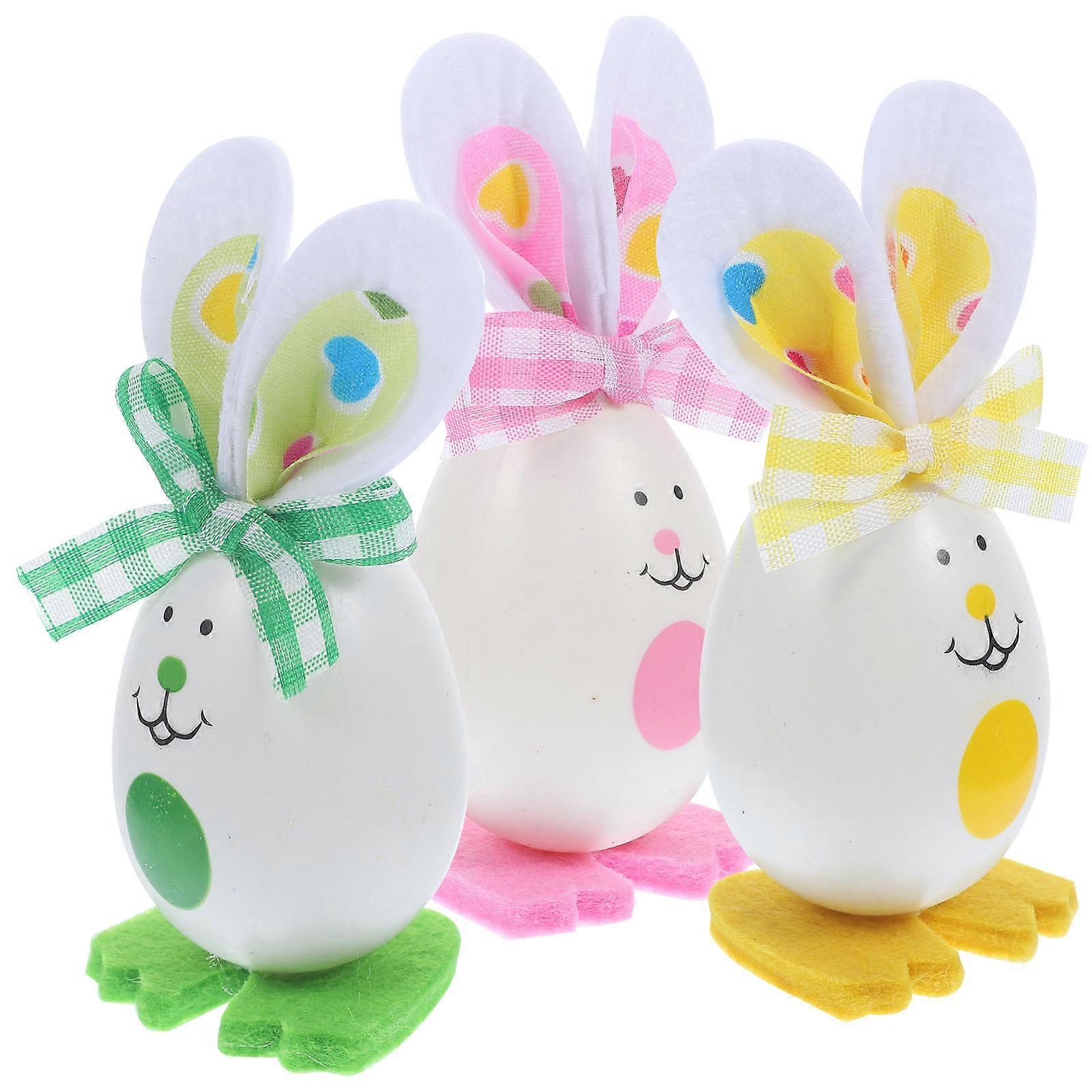 Easter Bunny Rabbit Figurine for Decor 6Pcs Resin Cartoon Ornament