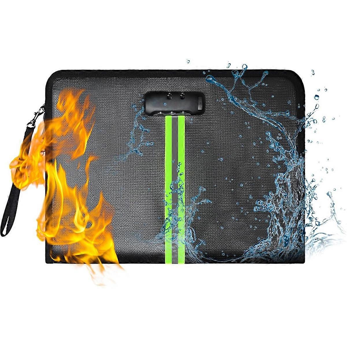 Fireproof Document Bag, 5200℉ Fireproof Document Box with Lock, Handle and Zipper, Document Organize