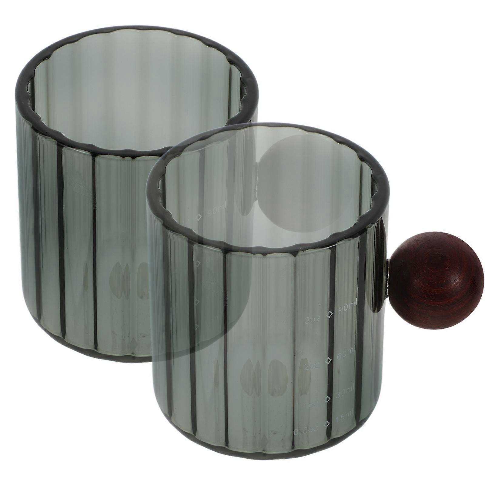 Compact Design Espresso Shot Glasses Set Of 2 Stylish Clear Jugs For Milk Frothing And Melting Chocolate Suitable For Home Users And Office Workers