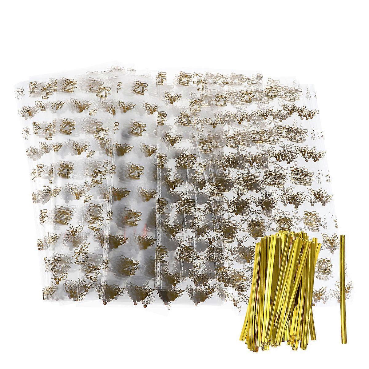 Rectangle 150Pcs Goody Package Pouch With Ties Ideal For Christmas Parties And Theme Gatherings To Store Treats And Snacks