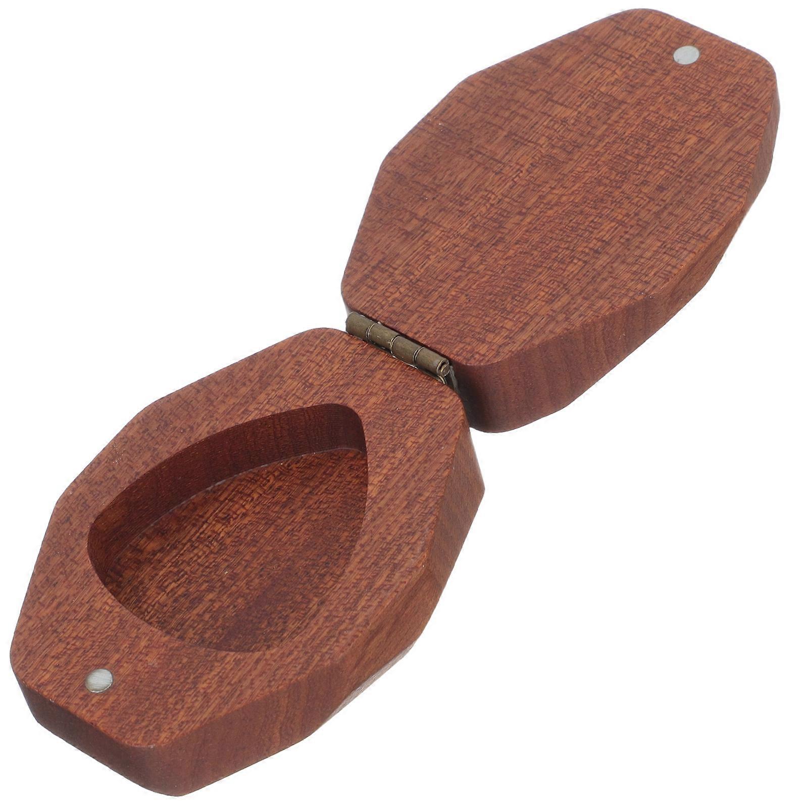 Wood Guitar Pick Case 5Pcs Portable Organizer For Guitarists Featuring Elegant Design Perfect For Travel And Gift Packaging