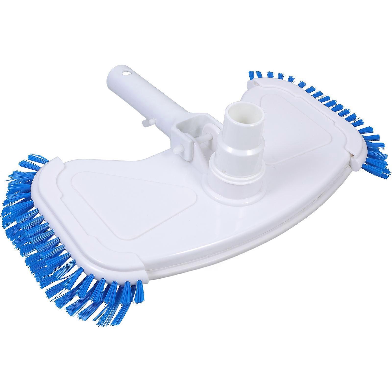 14 Inch Pool Vacuum Head With Side Brushes For Pool Maintenance Universal White Cleaning Equipment 1Pack