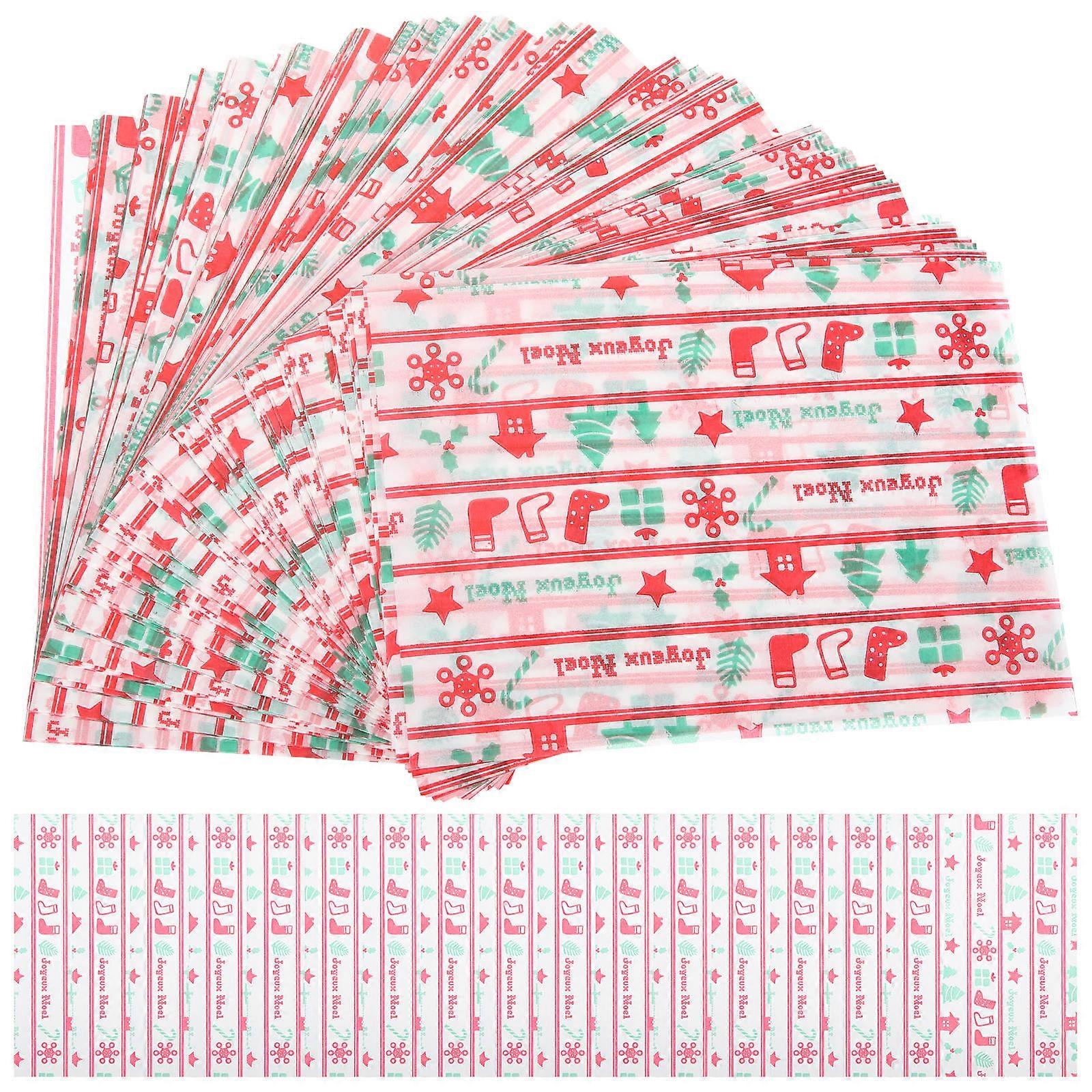 Christmas Candy Wrapping Paper 500 Sheets Chocolate Sweets Packaging For Dinner Events 12.5x9cm Multi Color Rectangular Style