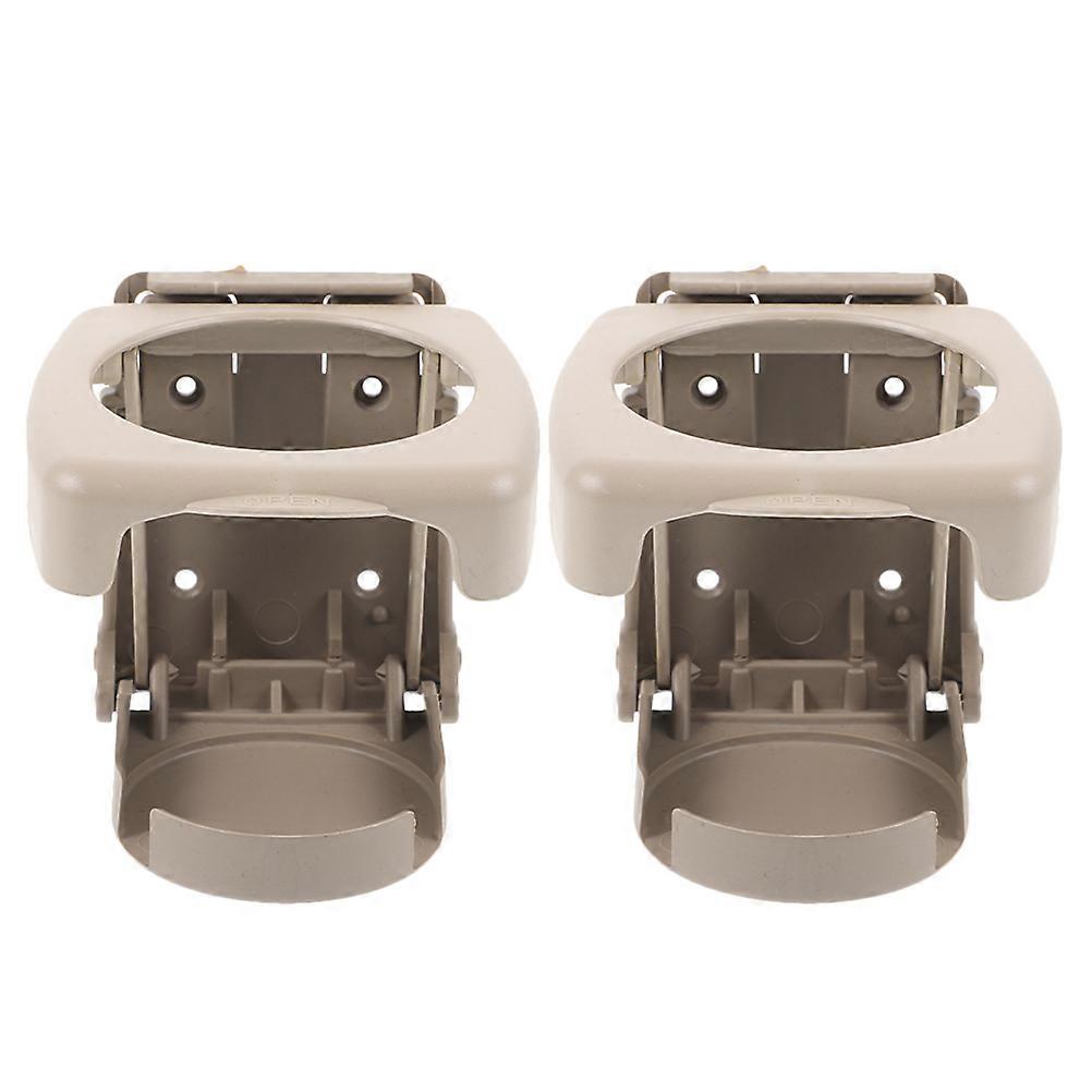 Beige 2Pcs Adjustable Foldable Car Cup Holder For Water Bottles And Mugs Suitable For Vehicle Use With Multifunctional Design And Sturdy Material