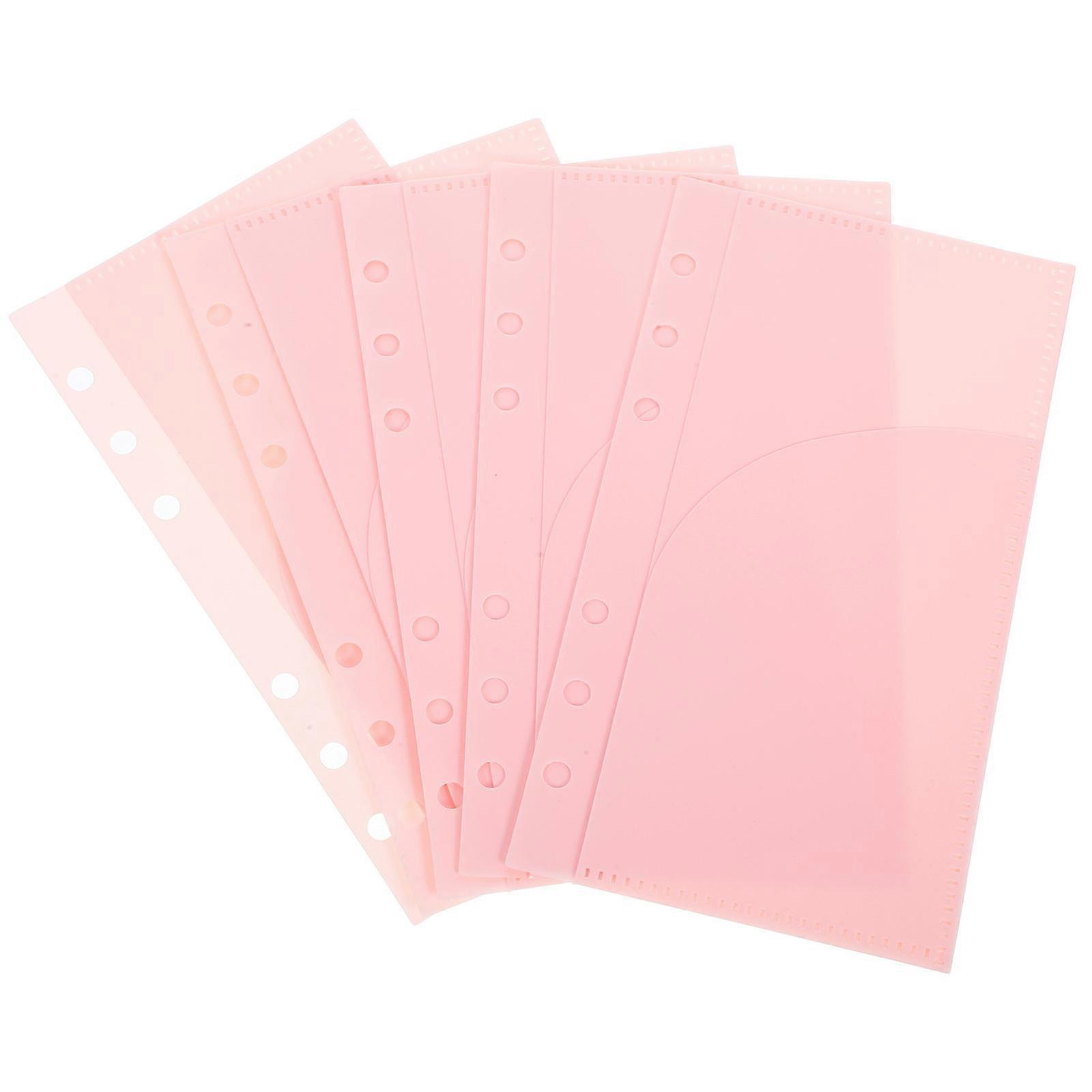 Portable Budget Pocket Binder Inserts for Storage 20Pcs Pink Binder
