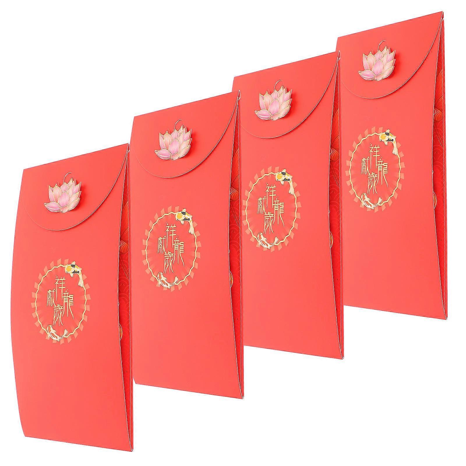 Red Paper Envelopes for Year of Dragon Lucky Money 16Pcs