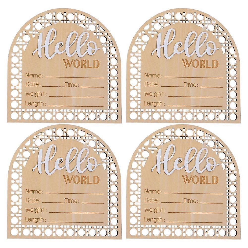 Wooden Baby Name Announcement Sign 20 Pcs Charming Prop For Nursery Ambiance Recording Suitable For Parents