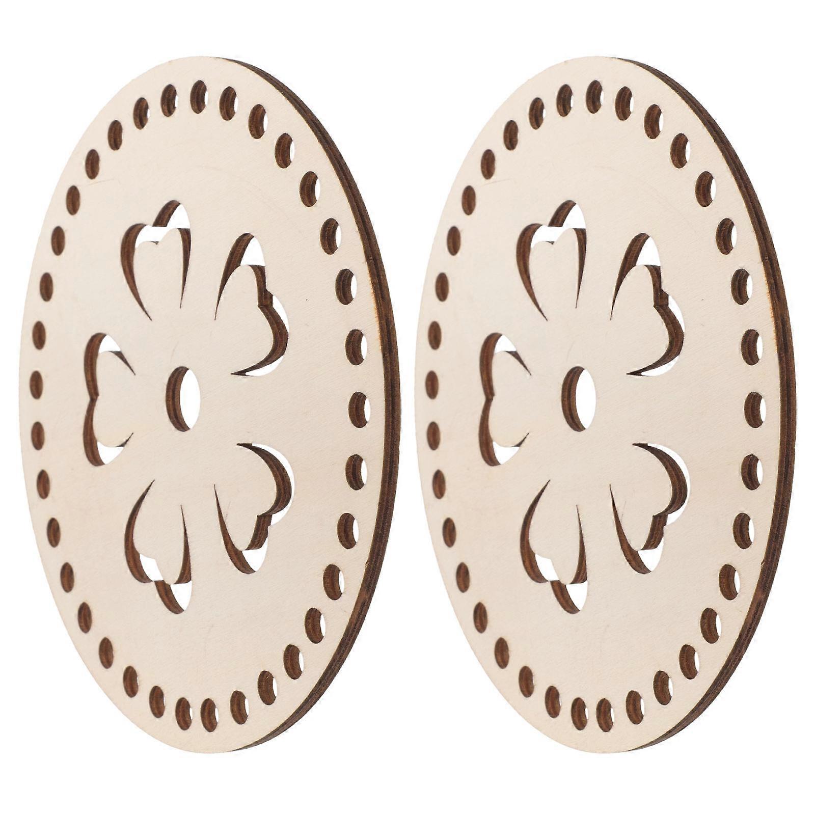 Bag Bottom Crochet 8 Pcs Wooden Basket Bottom For Women Diy Crafting Light Yellow Simple Design Square Base Material