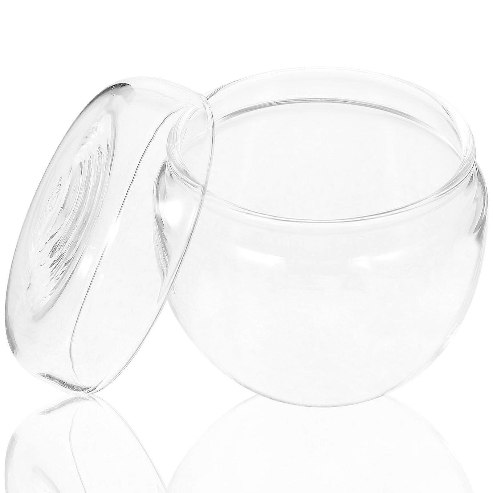 Transparent Glass Jar for Tea Storage Use 2Pcs Portable Canister