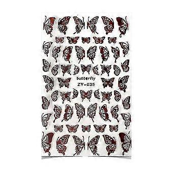 8PCS Butterfly nail art with 3D foil laser nail stickers