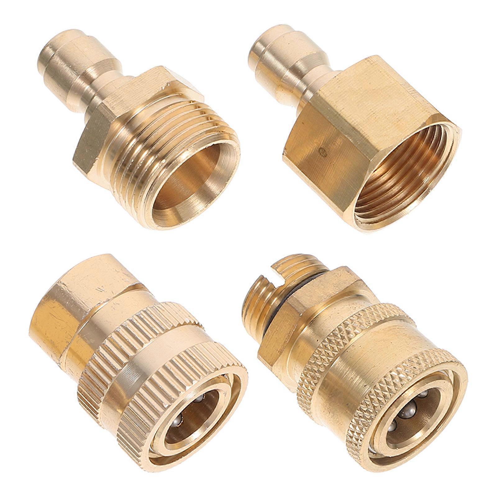 Pressure Washer Coupler Adapters 8 Pcs Quick Connect Double Males For Garden Maintenance Waterproof Connection