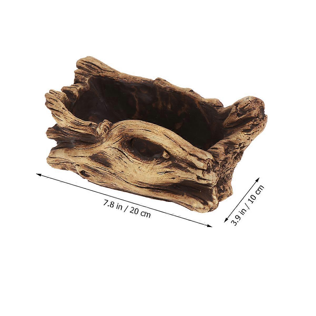 Cement Planters Retro Design Stump Root Shape Ideal For Outdoor Garden Display Includes 1Set