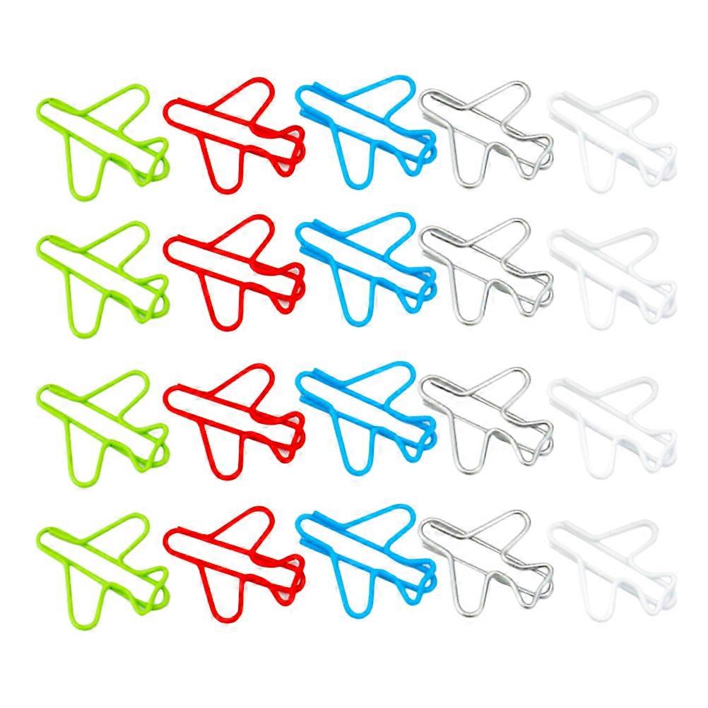 Decorative Plane-shaped Paper Clips For Documents Business Cards Office Home Use Assorted Color 48Pcs