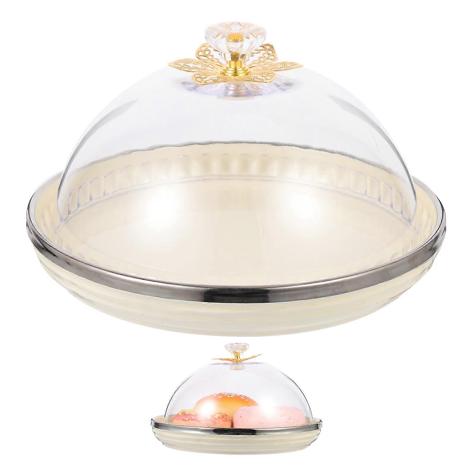 Ceramic Covered Cake Plate Stand with Dome for Cake Display 1Set