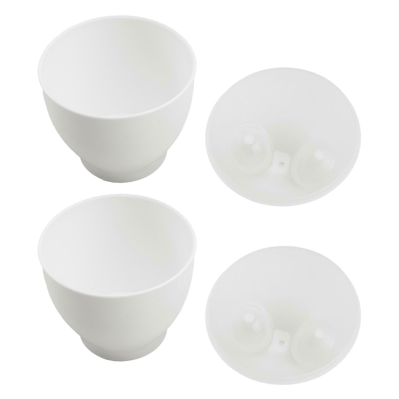 Kitchen Egg Steamer Eggs Portable Breakfast Maker 9.5x6.5cm White 2Set