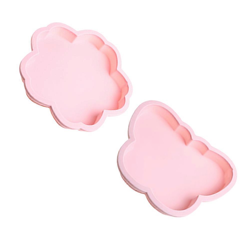 Cake Baking Mold 2Pcs Pink Silicone Cake Mold with Clear Texture Design for Baking Use