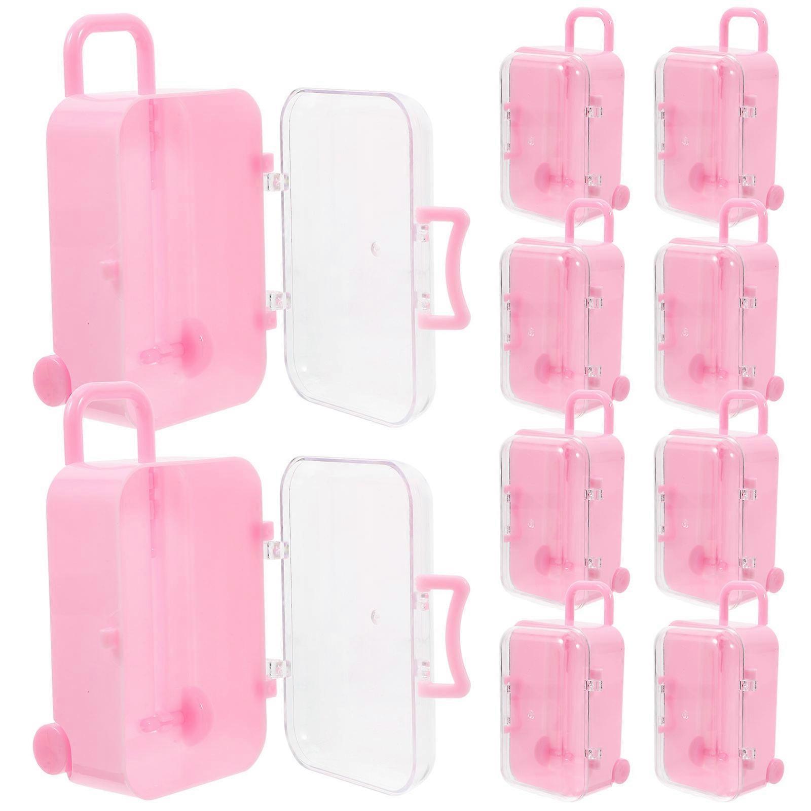 Trolley Candy Box Large Plastic Candy Storage Boxes for Storage 12Pcs Pink
