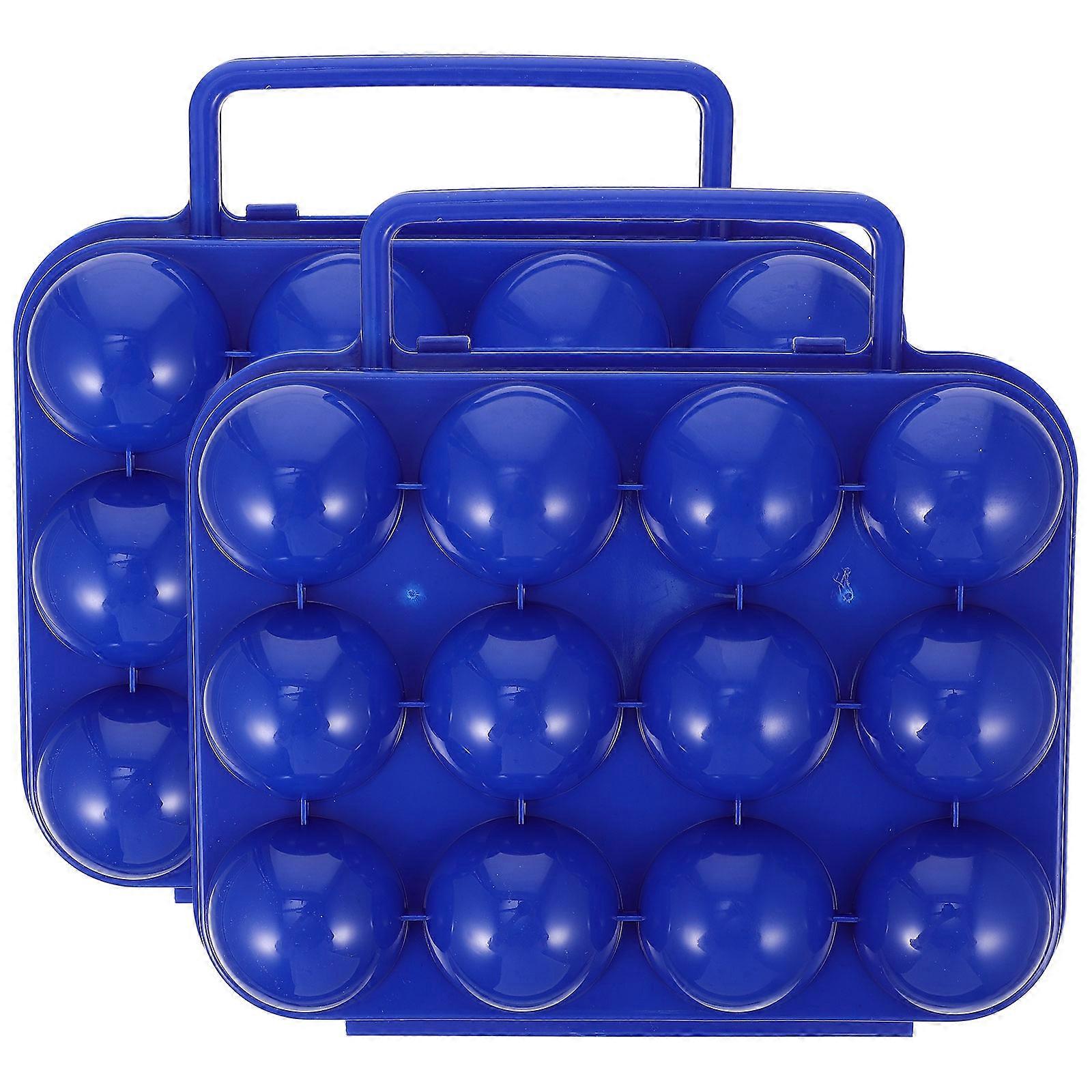 Camping Egg Carriers Blue Egg Containers for Outdoor Storage 6Pcs