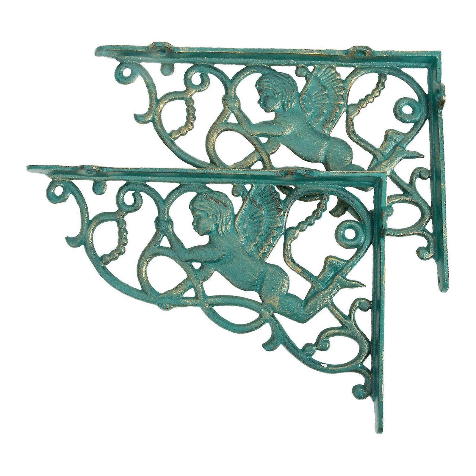 Iron Load-Bearing Brackets Wall Mounted Shelf Rack with 2Pairs for Home