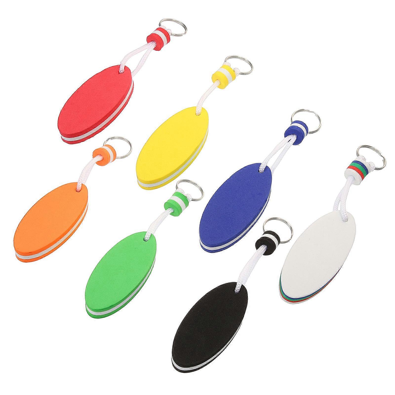 Surfboard Keychain 14 Pcs Designed For Fishing Boating And Canoeing Assorted Color Oval Shape Float Function Keeps Keys Safe
