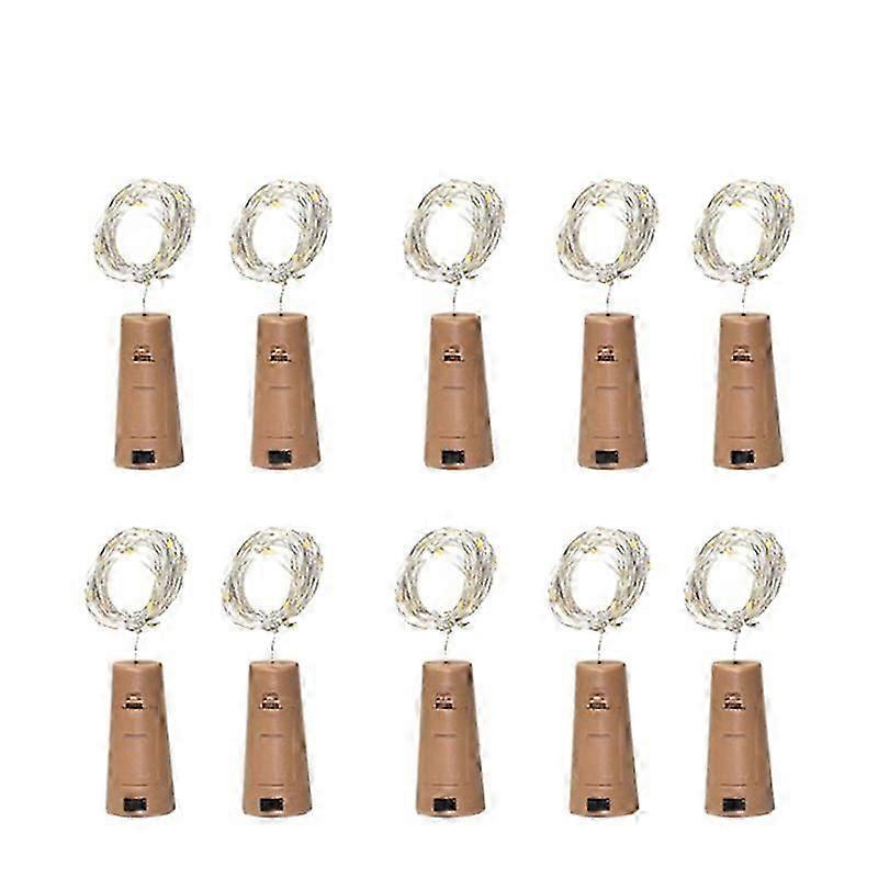 10 Packs Including Battery Led Wine Bottle Stopper Copper Wire Light String 2M 20LED Atmosphere Dec-Good