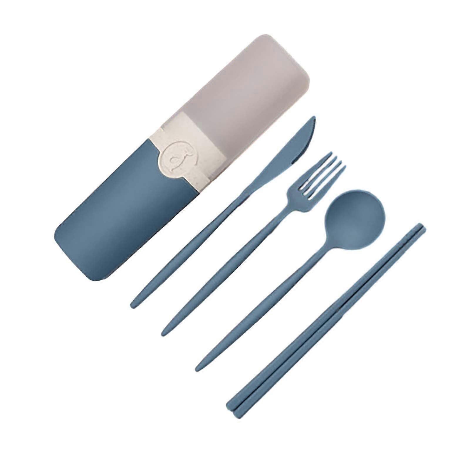 WRXMIJNHGSA Tableware Portable Tableware Fork Spoon and Chopsticks Set Storage Box Five Piece Set
