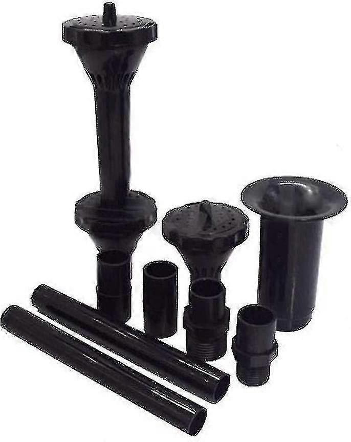 9pcs Petites têtes de buse Kit Buse Fontaine d’eau Fontaine pour fontaine d’étang Pompe submersible Piscine noire
