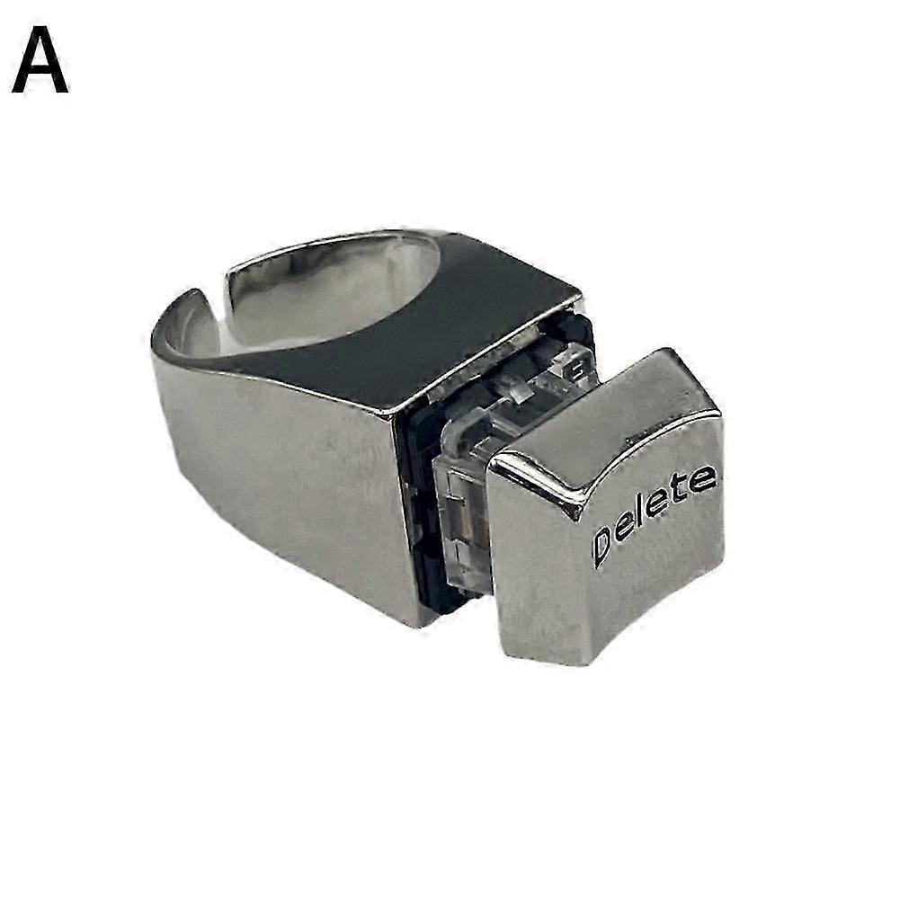 Creative Delete Keyboard Spindle Tester Rings Office Decompression Funny Rings