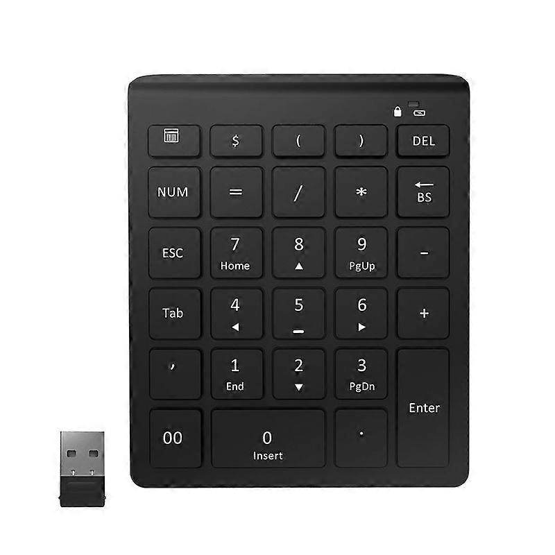 28 Keys Portable Wireless Keypad, Spec: 2.4G (Black) 2.4G (Black)