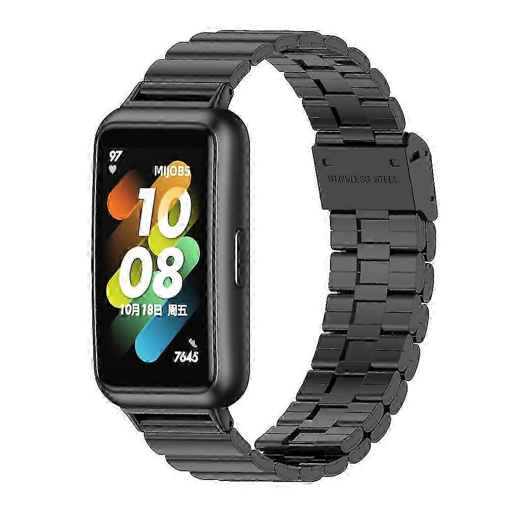 Huawei Band 7 / 7 NFC Mijobs bambusz rozsdamentes acél fém csatos óraszíjhoz