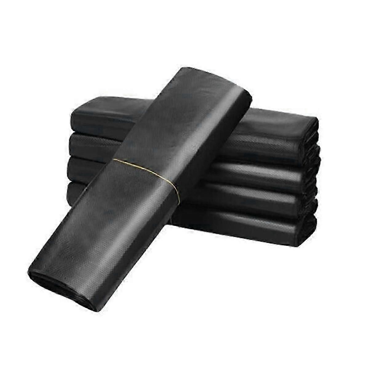 Large Capacity Black Plastic Garbage Bags 100pcs - Durable, Recyclable Trash Bags with Handles for H
