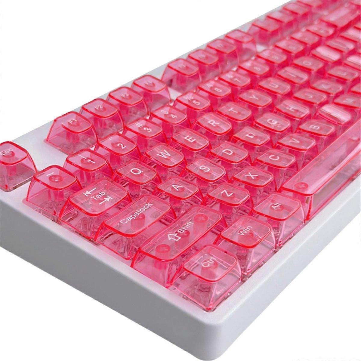 Transparent Jelly Keycap Set 115 Key Custom Pink Key Cap