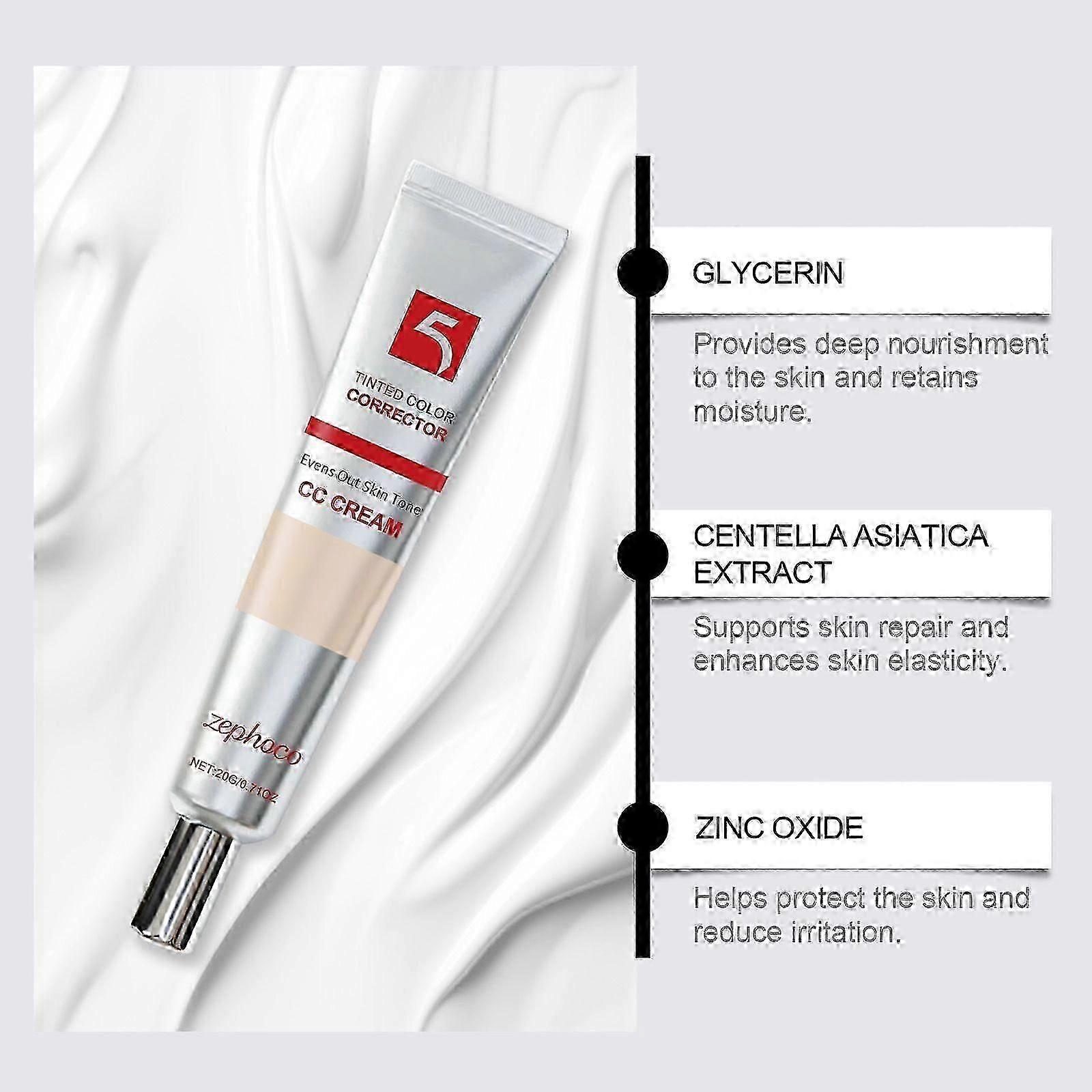 CC crème correctrice de couleur avec Asiatica, correcteur facial polyvalent léger apaisant et hydrate la peau, soins coréens SPF, même Skin Ton