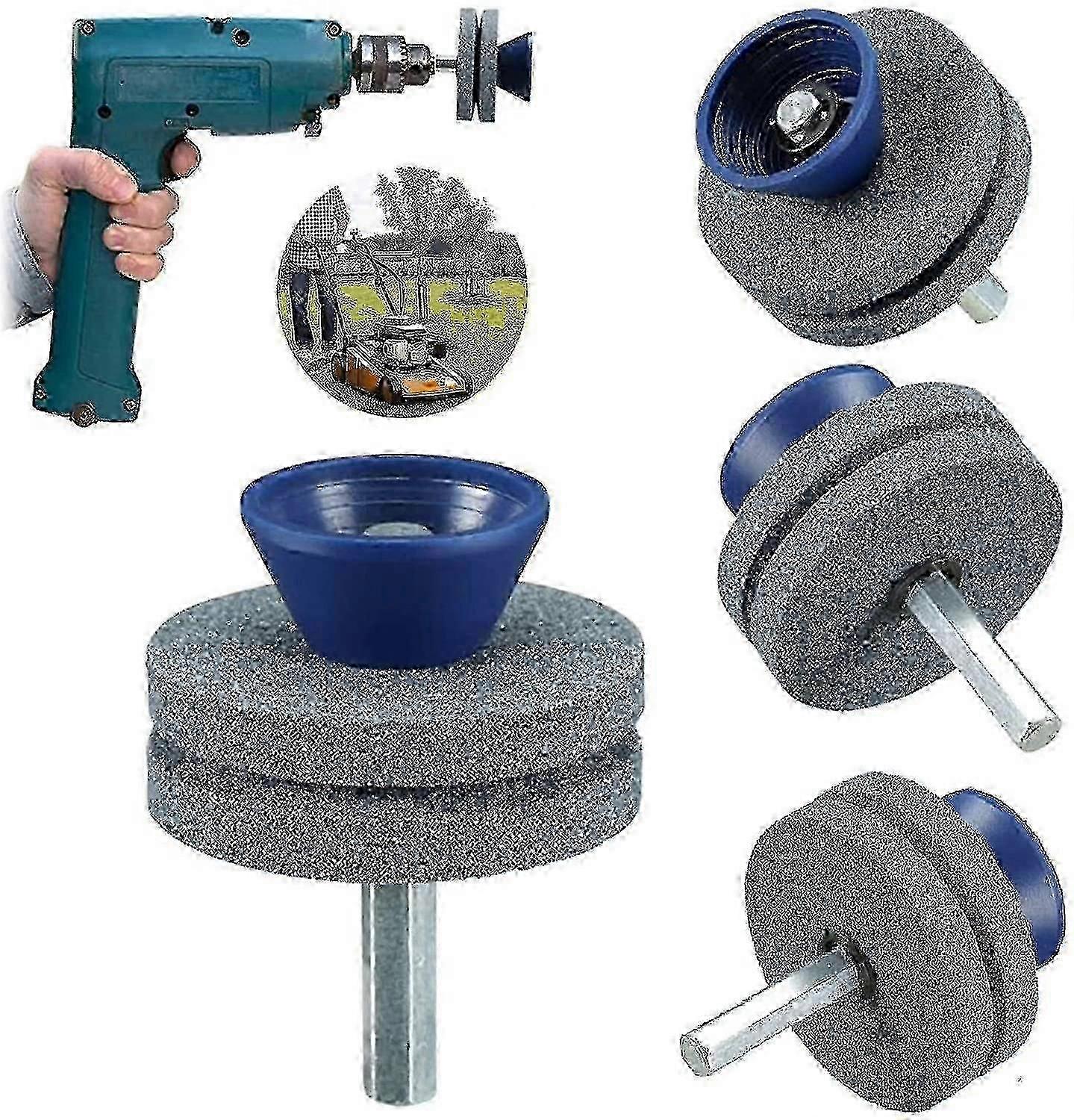 3-Pack Universal Lawn Mower Blade Sharpener for Electric & Hand Drills