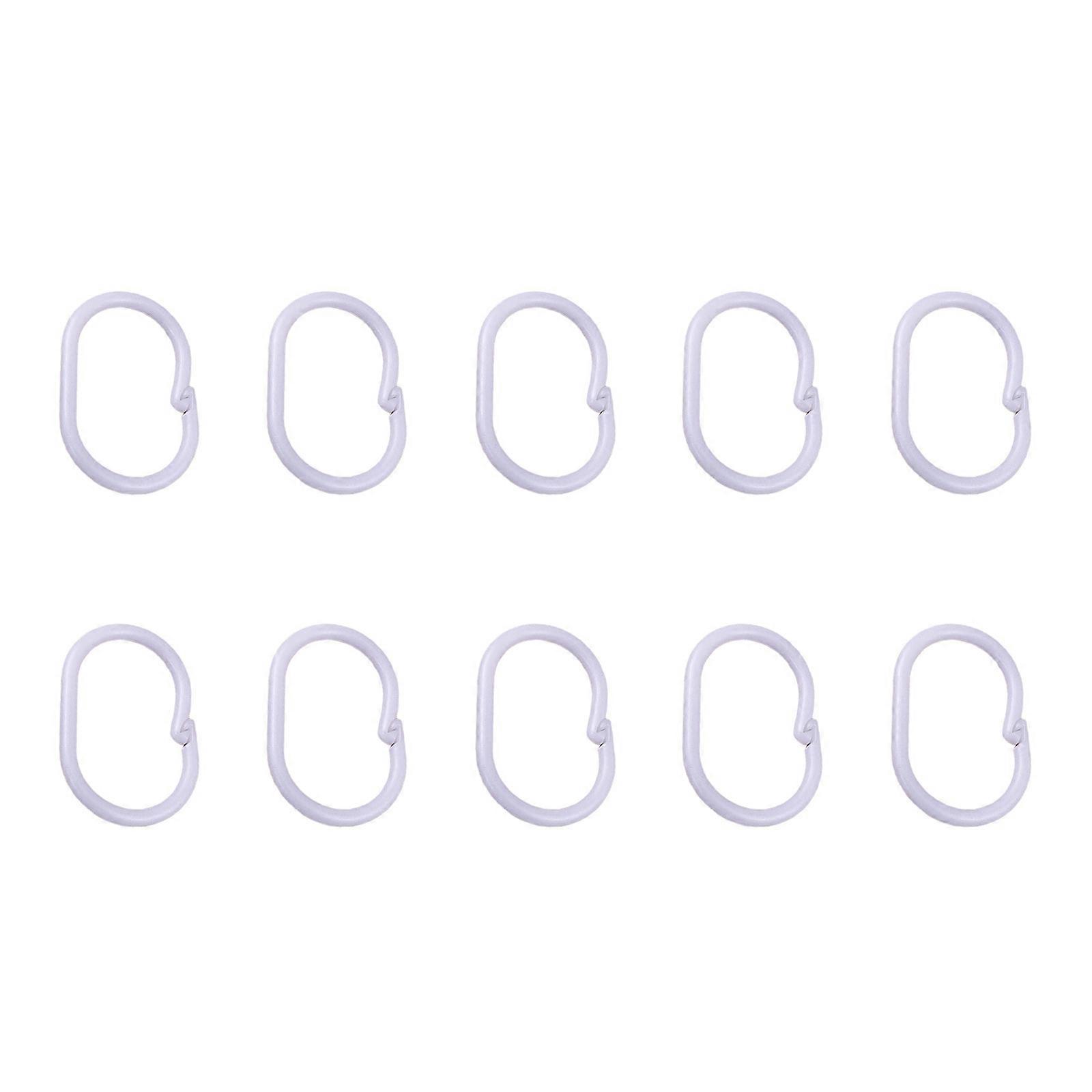 Easy Install Plastic Curtain Rings with Secure Snap Closure Rusts Resistant Sliding Hooks For Bathroom Shower Rods Multicolor