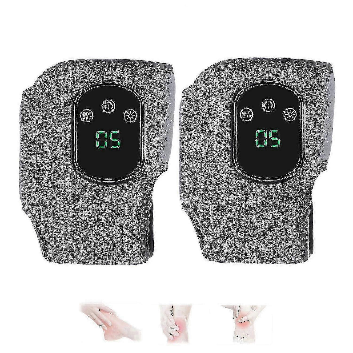 2X 2025 Emsense Foot Massager Wireless Portable Triple Method 3 Vibration Mode Heated Ankle Wrap For Home Office Travel