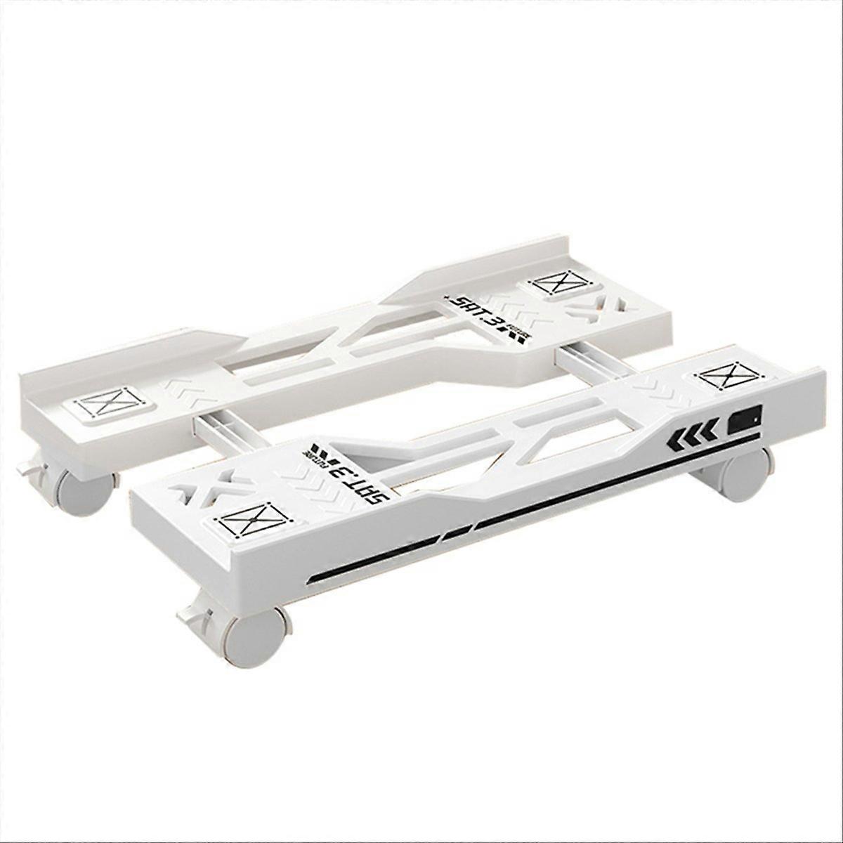 Adjustable Computer Host Bracket Mobile PC Holder Cart Computer Tower Stand White
