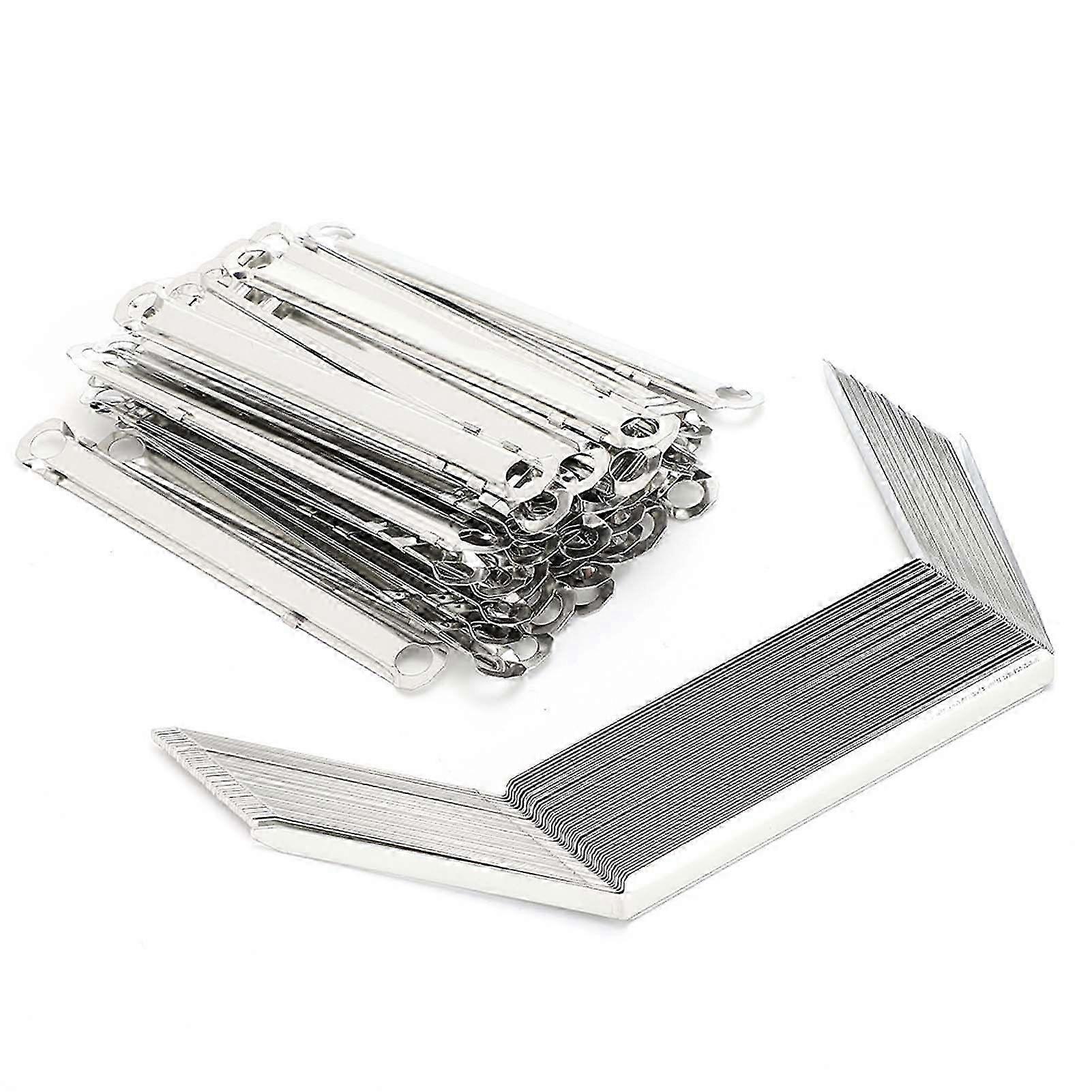 50pcs File Fasteners 2-Hole Iron Binder Clip Paper Prong Fastener Binding Clamp 80mm Hole Pitch for 350Sheets A4 Paper