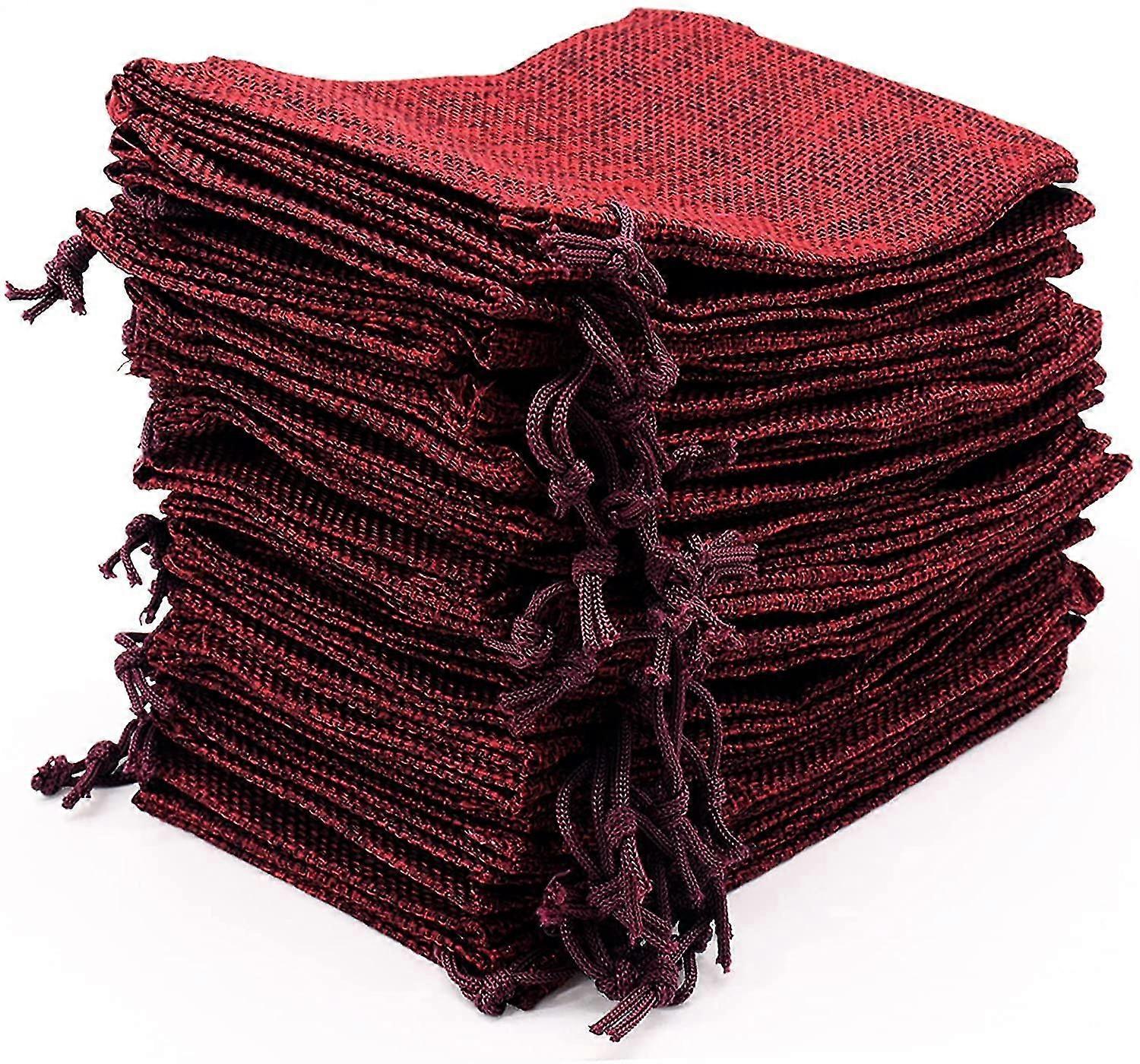 30pcs 10x15cmジュートバッグ、リネンサシェポーチ、再利用可能なギフトバッグ、ジュエリーギフトパーティー誕生日クリスマスウェディングDIY用巾着付きジュートバッグ(バー