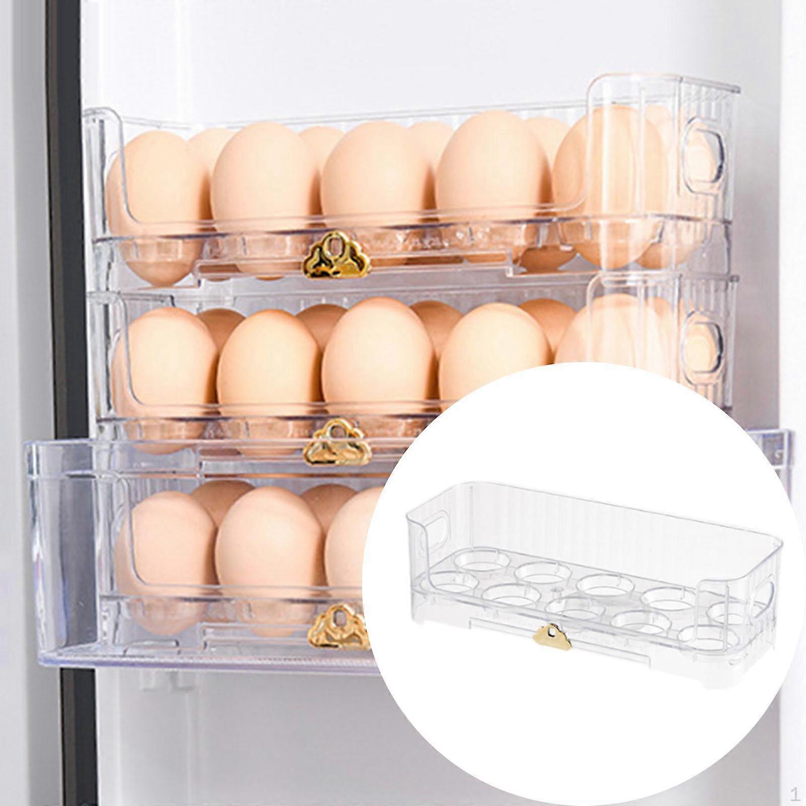 Egg Holder for Fridge Container Space Saving Reusable Organizer Tray Dispenser Countertop