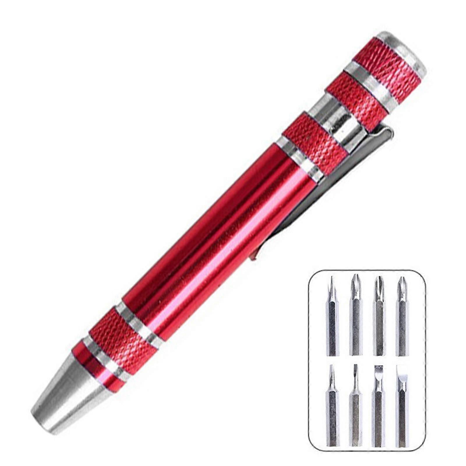 8 in 1 Precisions Mini Screwdriver Pen Portable Repair Set for Electronics Phones Glasses Multifunctional Hand Tools  Red