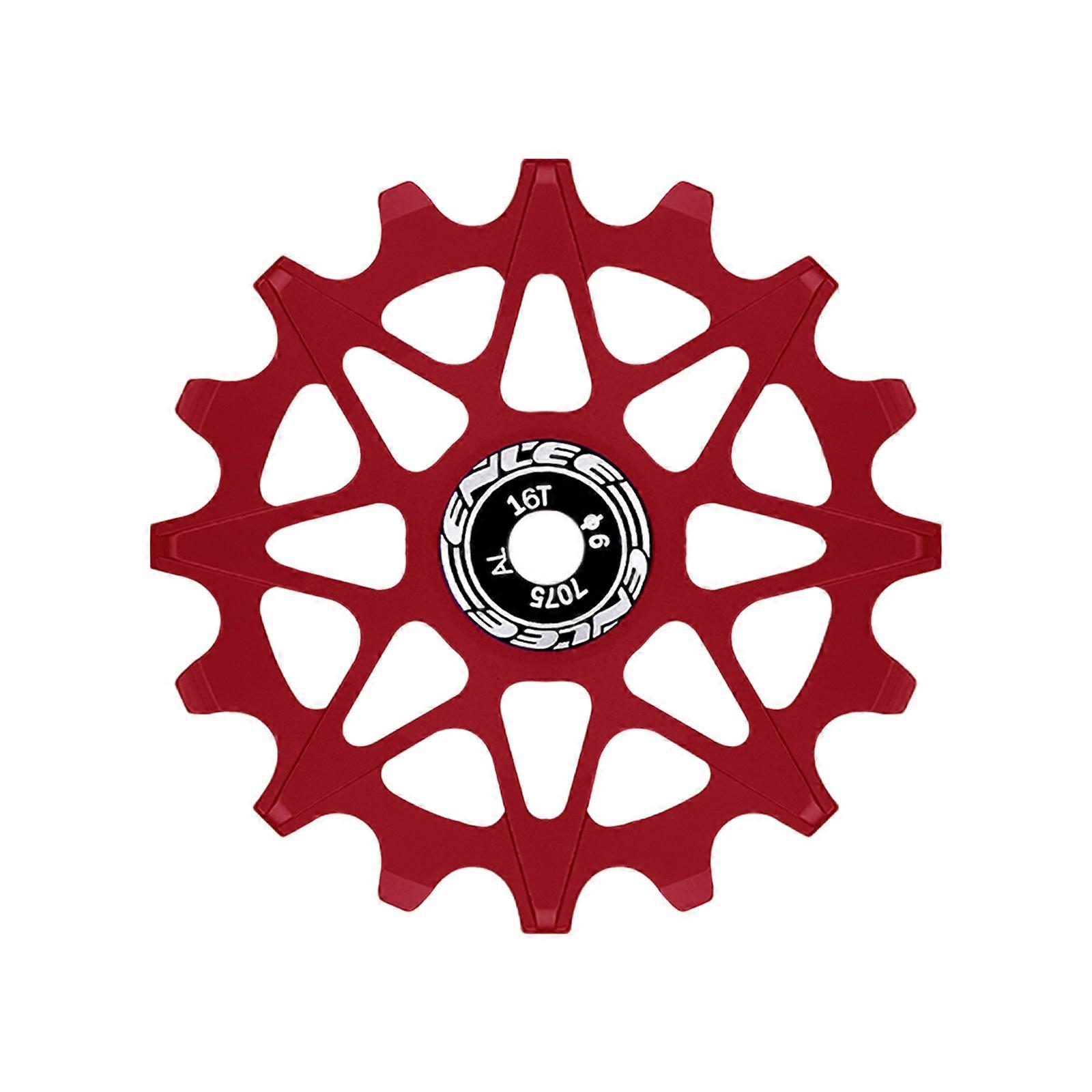 Quickly Change Bicycles Derailleurs Pulleys Replacement Positive & Negative Tooth Ceramic Pulley Wheel Easy to Install  16T Red
