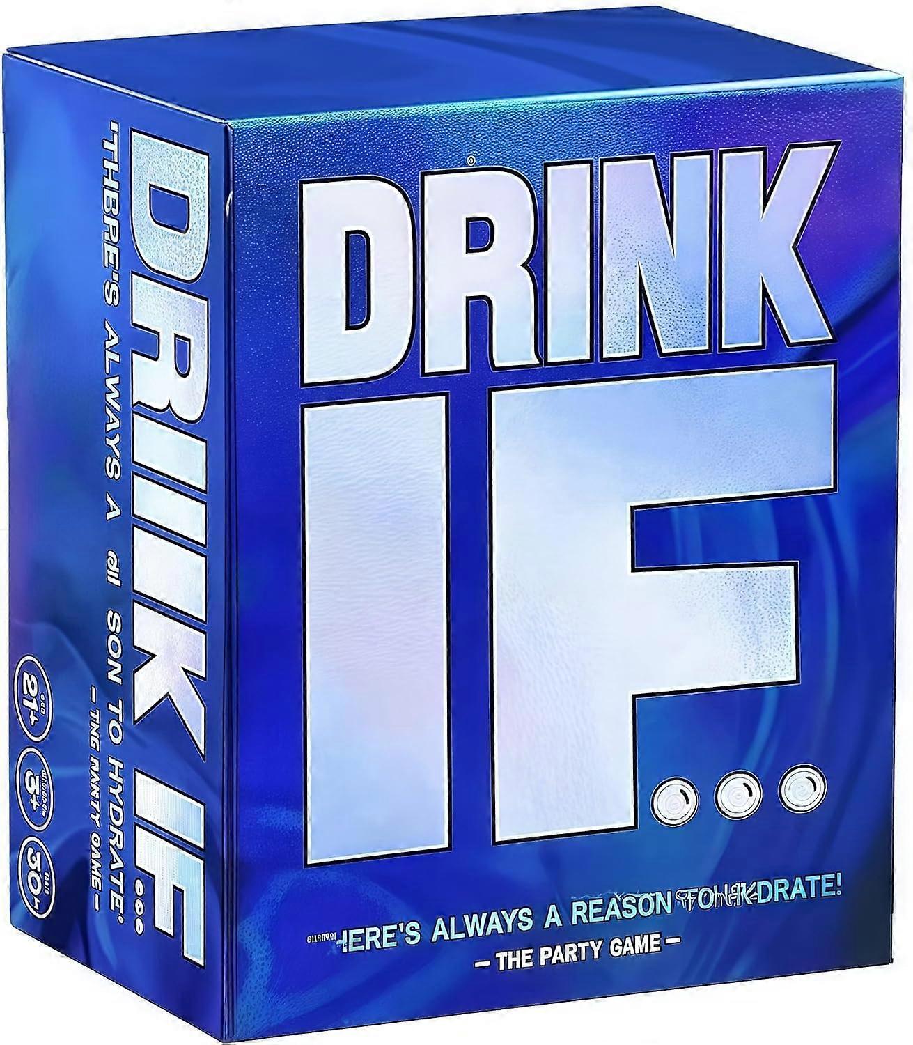 Drinks IF Adult Party Card Game, 400 Cards with 800 Unique Prompts, Excellent Playing Cards (Blue) Multicolor