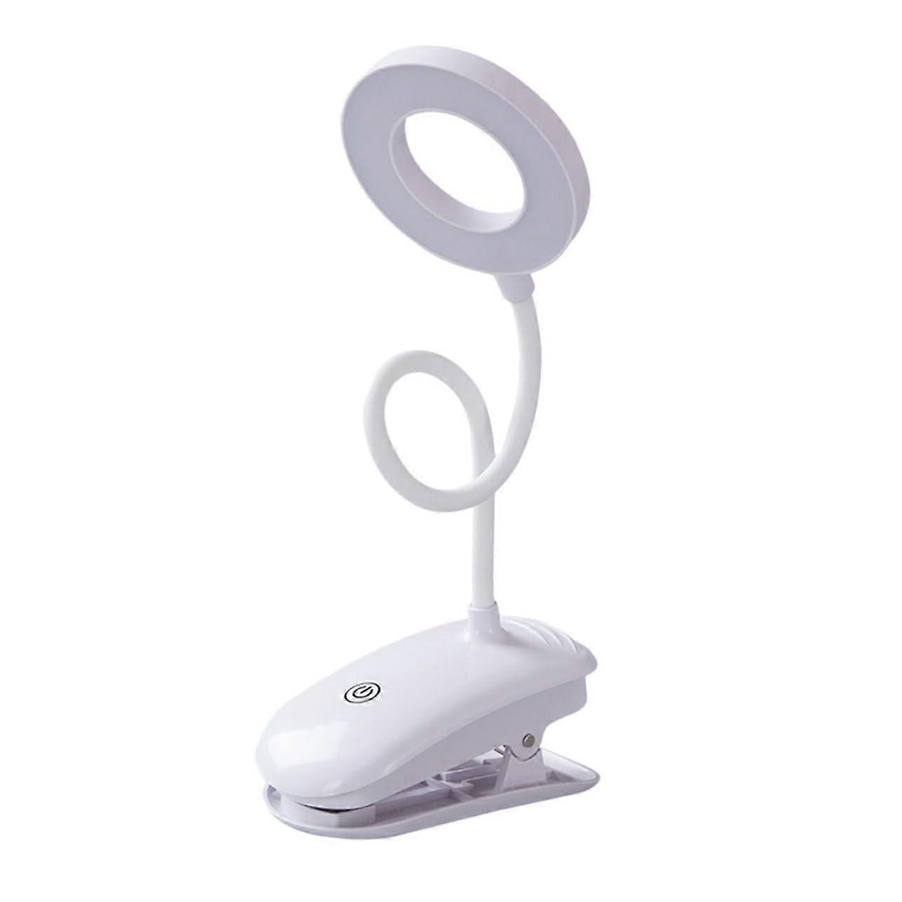 LED Clip On Reading Light Set with Adjustable Brightness, USB Rechargeable Bedside Lamp for Study