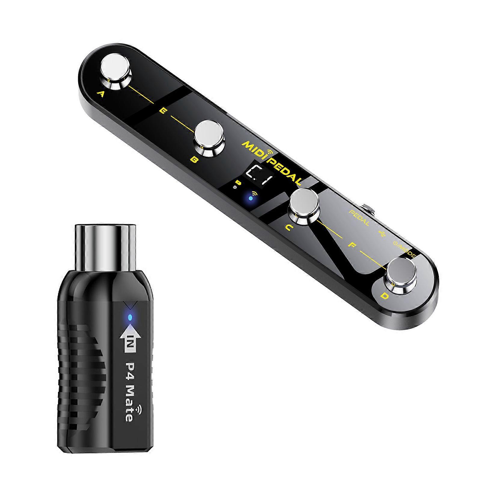 Wireless MIDI Foot Controller Presets Software Compatibility Stable Transmission Footswitch Receiver Plastic Texture Multicolor