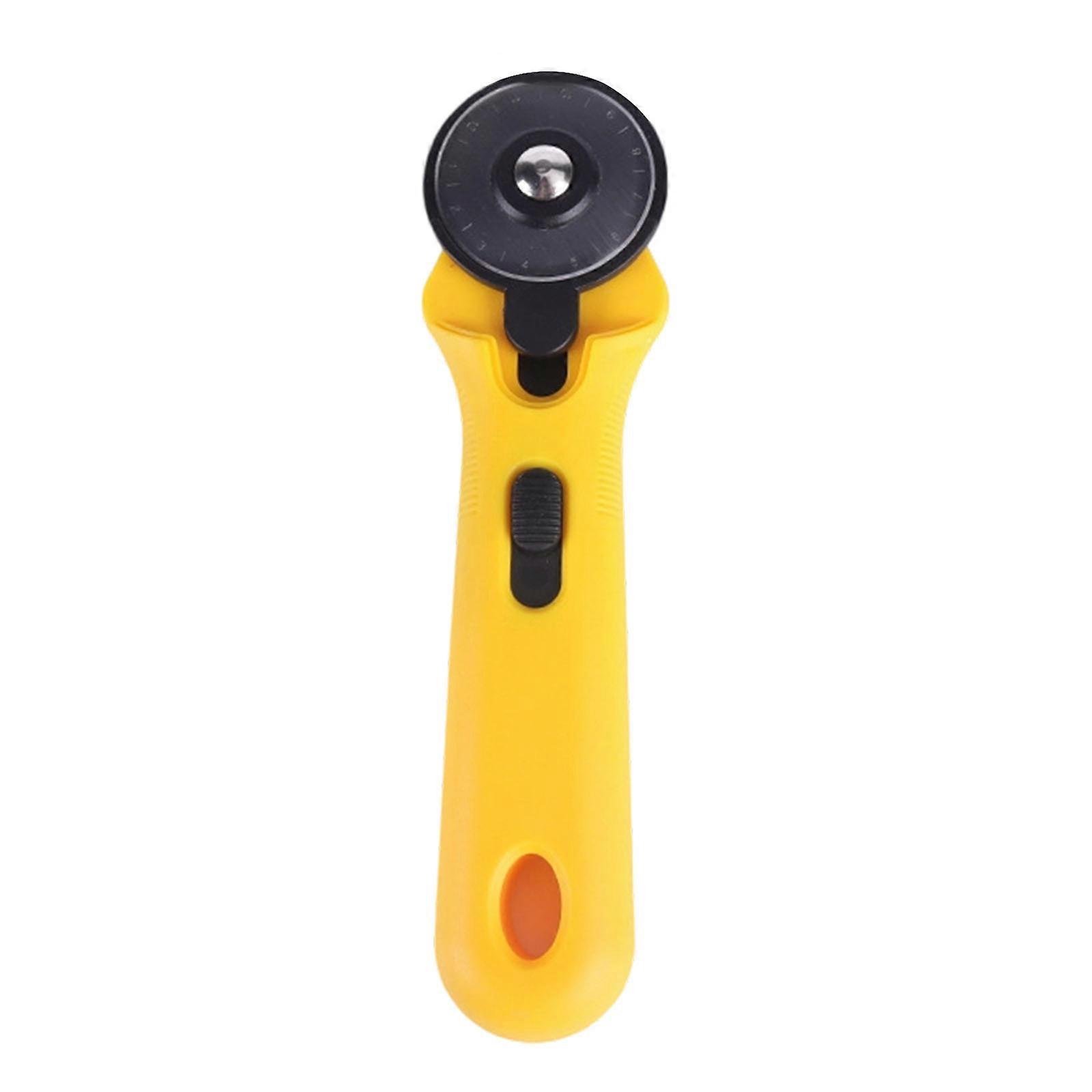Double Given Round Drill Cutting Tool For Textiles Ergonomic Grip Plan Protective Barrier Included Crafting Essential  Yellow