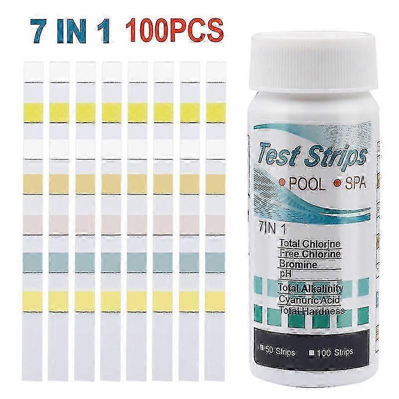 Swimming Pool Test Strips,7 In 1 Swimming Pool Test Strips,Pool Test Strips,100 Pack Test Strips