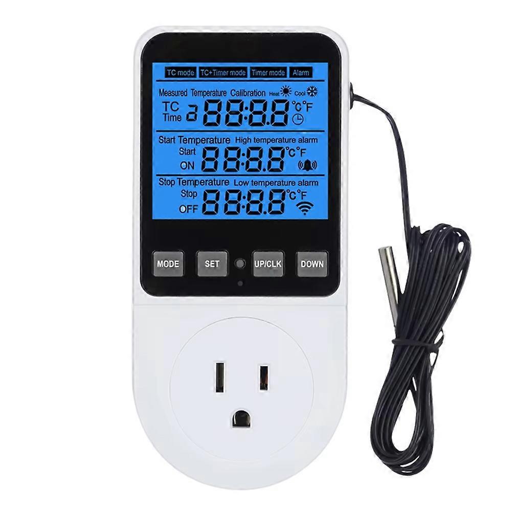 Fully Functional Temperature Controller Socket Timer Switch Digital Thermostat Heating Cooling Regulator Thermometers US