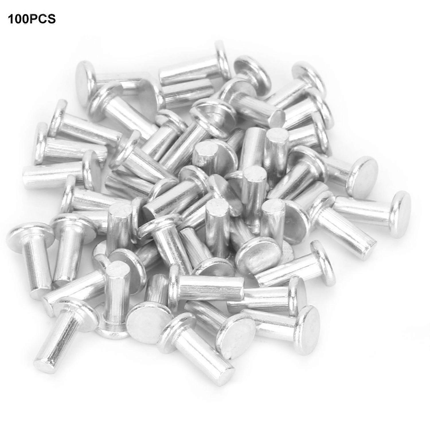 100pcs GB867 M4 Flat Head Aluminum Rivets Flat Head Solid Rivet (M4 * 10)